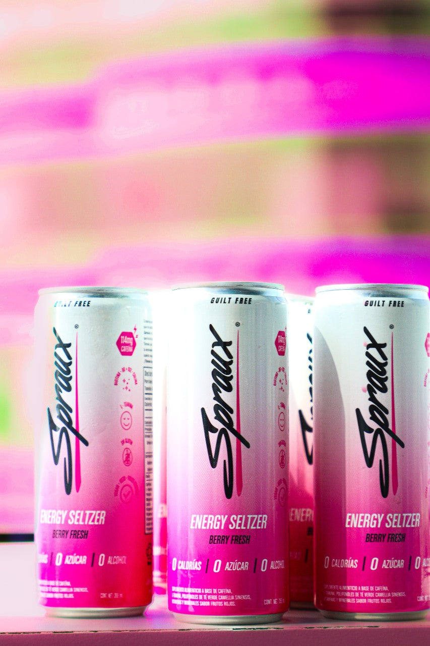 Latas de Spraux Energy sabor Berry Fresh