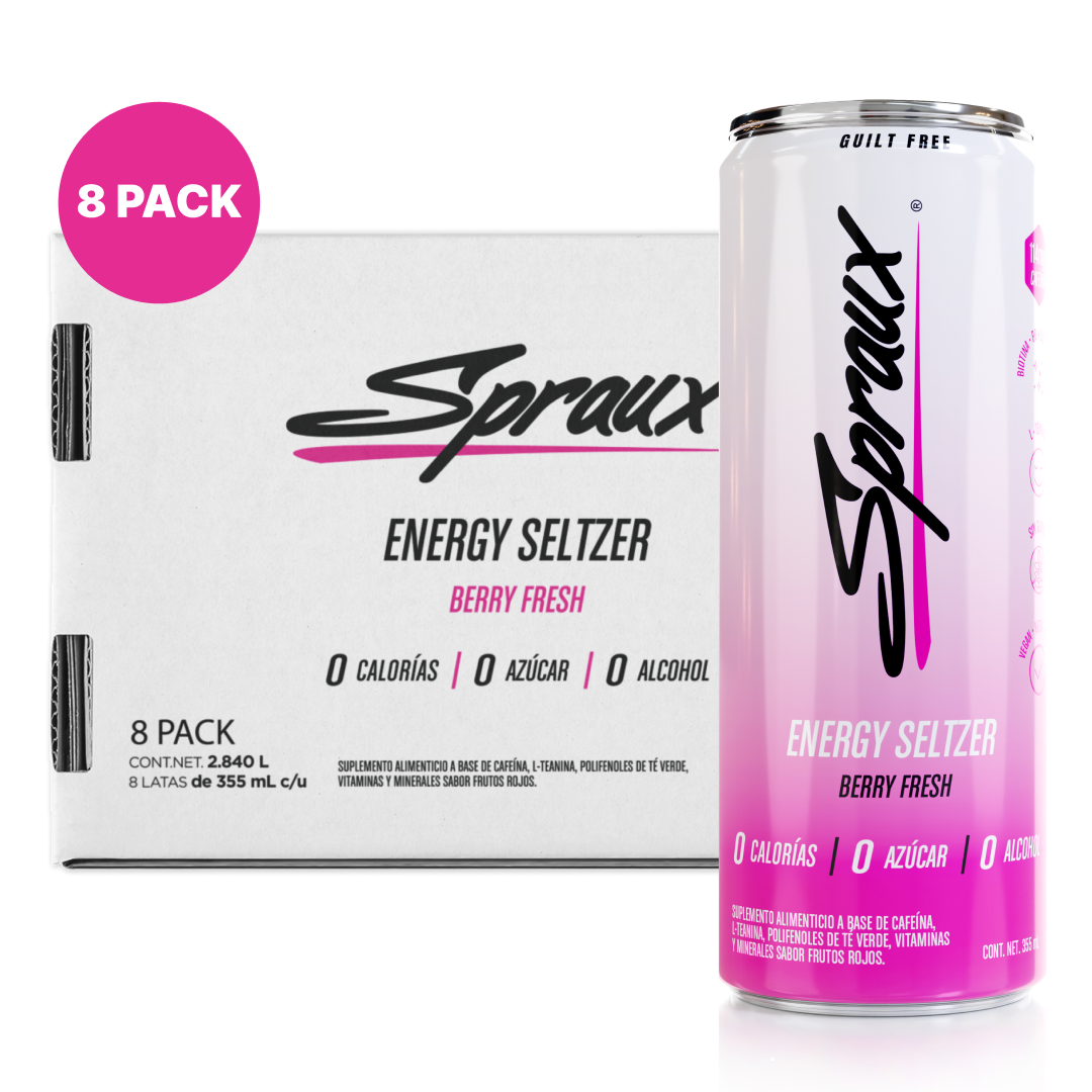 8 Pack Spraux Energy sabor Berry Fresh